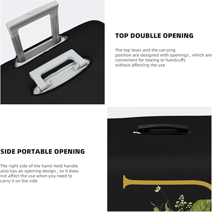 Decorative U Suitcase Protectors Elastic Washable Luggage Covers With Concealed Zippers For 18-32 Inch Luggage (Size M: Fits 22-24 Inch)