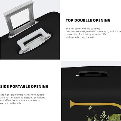 Decorative U Suitcase Protectors Elastic Washable Luggage Covers With Concealed Zippers For 18-32 Inch Luggage (Size M: Fits 22-24 Inch)