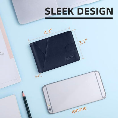 Zitahli Wallet for Men Slim 11 Credit Card Holder RFID Blocking Small Men's Wallet Bifold Minimalist Front Pocket With Mens Gifts Box