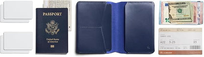 Bellroy Passport Cover (slimline travel wallet/pouch with card slots and space for cash plus travel documents) - Navy