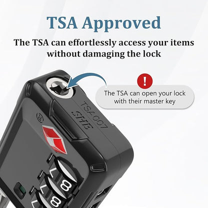 Joyway Luggage Locks TSA Approved, Travel Lock with Zinc Alloy Body, Open Alert, Easy Read Dials, for Travel Suitcase, Bag, Backpack, Tent, Fence, Lockers