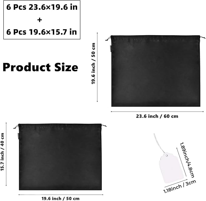 12 Pack Dust Bags for Handbags, Silk Cloth Bag With Drawstring Large Travel Storage Pouch for Handbag Purse Shoes Boots