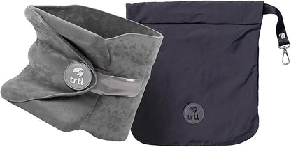 trtl Pillow - Scientifically Proven, Super Soft Neck Support Travel Pillow for Sleeping - Lightweight and Machine Washable - Ergonomic Design for Traveling on Airplanes, Cars, and Trains - Grey