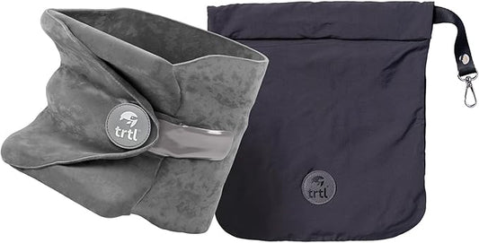 trtl Pillow - Scientifically Proven, Super Soft Neck Support Travel Pillow for Sleeping - Lightweight and Machine Washable - Ergonomic Design for Traveling on Airplanes, Cars, and Trains - Grey