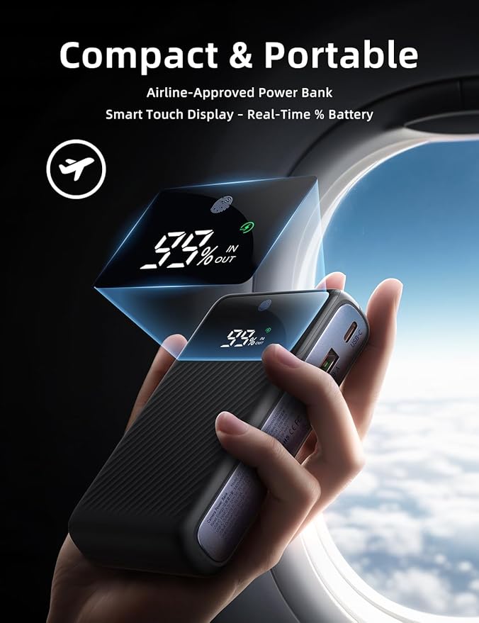 llano 10200mAh Camera Portable Charger, 30W PD Fast Charging, Compatible with Sony, Canon, Nikon, Fujifilm, GoPro, DJI Osmo, Insta360, Akaso, 4-Port DC 8V/12V & USB-C/USB-A Power Bank