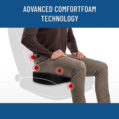 Everlasting Comfort Doctor Recommended Memory Foam Seat Cushion for Office Chairs & Car - Ergonomic Office Desk Accessories - Cushions for Tailbone Pain Relief, Sciatica & Back Support Pillow