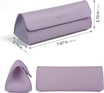 carrotez Stylish PU Leather Makeup Bag: Versatile Travel Toiletry Bag & Cosmetic Pouch, Small Makeup Organizer for Purse Essentials - Ideal Makeup Brush Holder & Sunglasses Case for Women - Violet