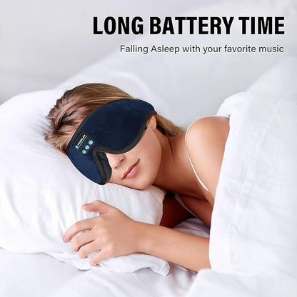 Sleep Mask with Bluetooth Headphones, 3D Sleep Mask Wireless Music Eye Mask for Sleeping Side/Back Sleepers Sleep Headphones Gift (Azure)