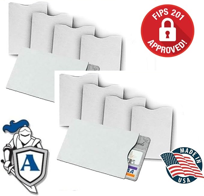 50x RFID Blocking Sleeves Credit Card Protector 100% MADE IN USA Anti-theft for Travel wallet, purse. Protect debit, credit card, IDs. ArmorShield Your Identity (50PAK)