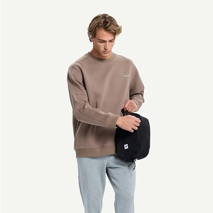 Travel Toiletry Bag 8L, Large Packing Cube with Waterproof TPU Wet/Dry Compartment (01 Black Stealth)