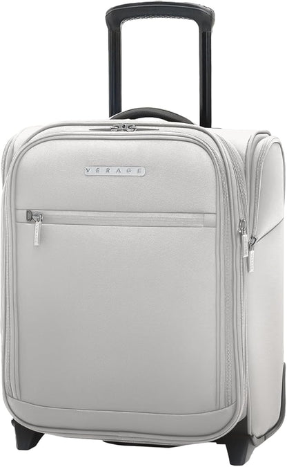 Verage Under Seat Luggage with Wheels, Softside Expanable Small Suitcase Carry On Luggage Bags for Airlines Airplanes Short Trip Men Women (Cloud Gray, 16-Inch Rolling Underseat)