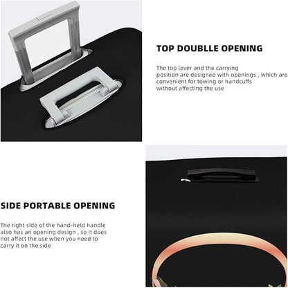 Floral Letter O Travel Luggage Cover Spandex Suitcase Protector Elastic Washable Stretch Suitcase Cover,Size S(Fit 18-21inch Suitcase)