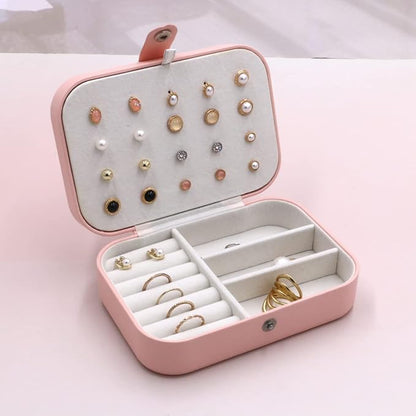 Personalized Jewelry Boxes For Women. PU Leather Travel Jewellery Box - Jewels Storage Box For Earring, Ring, Necklace. Bridesmaid Gifts. Jewelry Case, Birthday Gifts For Women (Pink With Name)
