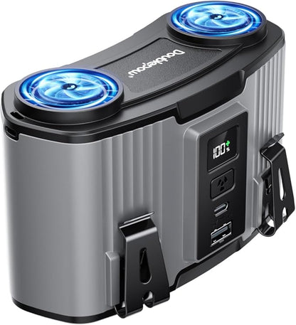 24000mAh Personal Waist Fan, USB Rechargeable Clip The Waist For Working,10 Speed & 40H Cooling and Heatstroke Prevention For Outdoor Travel Camping (Grey, 24000mAh)