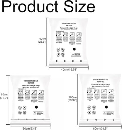 10 Pack Vacuum Seal Bags for Clothing - 2 Large, 4 Medium, 4 Small Vacuum Storage Bags with Hand Pump, Travel Essentials for Home Organization and Space Saving Storage