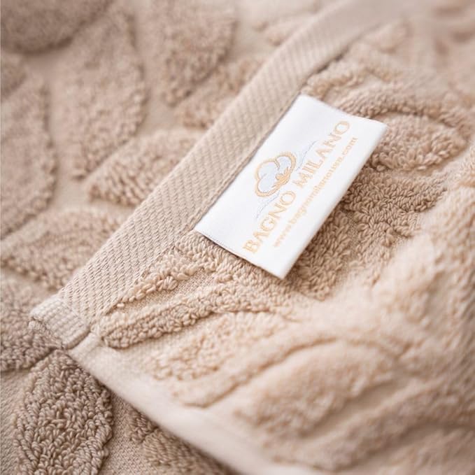 Turkish Cotton Ultra-Soft Plush Absorbent Quick Dry Bathroom Towel Set, Made in Turkey (Sand Beige, 4 Pcs Hand Towel Set)