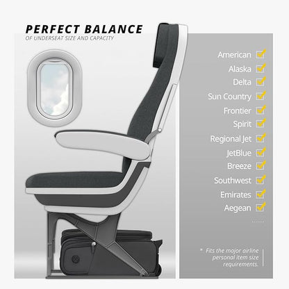 Verage Under Seat Luggage with Wheels, Softside Expanable Small Suitcase Carry On Luggage Bags for Airlines Airplanes Short Trip Men Women (Grey, 16-Inch Rolling Underseat)