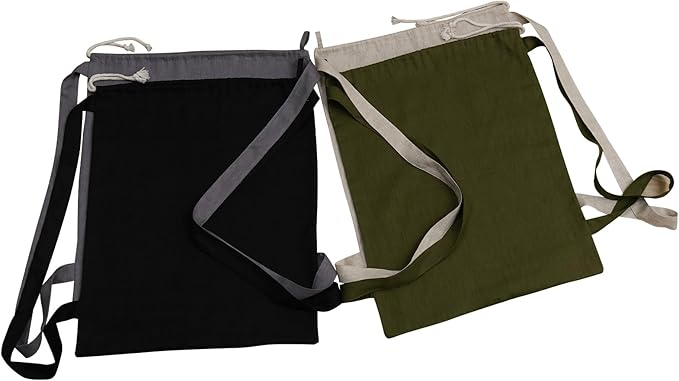 100% Pure Linen Travel Backpack Laundry Bags with Shoulder Straps 20x24in-Washable Drawstring Hanging Laundry Hamper Rxtra Large Portable Cloth Laundry Bag for Dorm College Military Gym-Green