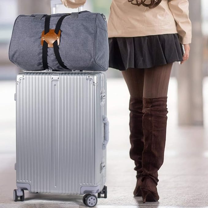 Adjustable Luggage Straps for Suitcases Add a Bag High Elastic Travel Bag Bungees Connecting Carry On Bag TSA Approved (4 Pack Brown)