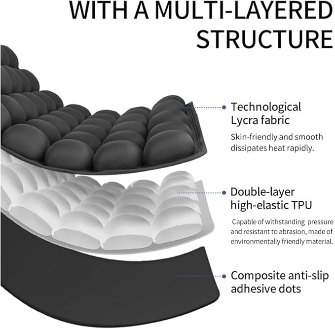 Travel Cushion Airplane Seat,Portable Inflatable Seat Cushion for Long Flights, Car Seat, Office Chairs, and Wheelchair (42 Air Bag with Air Pump and Storage Bag)