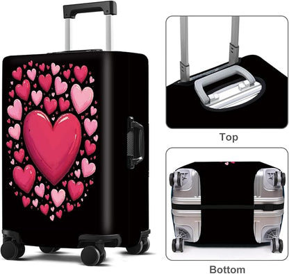 Luggage Cover Washable Suitcase Protector Anti-Scratch,Stretchable Fit for 20-34Inch Luggage Durable Travel Bag Cover with Zipper Closure (Heart, M(fits 24-26Inch suitcase))