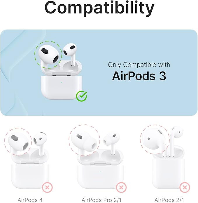 Catalyst Waterproof Case for AirPods 3rd Generation (2021) - Wireless and USB-C Charging Compatible AirPods 3rd Generation Case, Drop Protection Cover for AirPods 3 One Piece Design with Carabiner