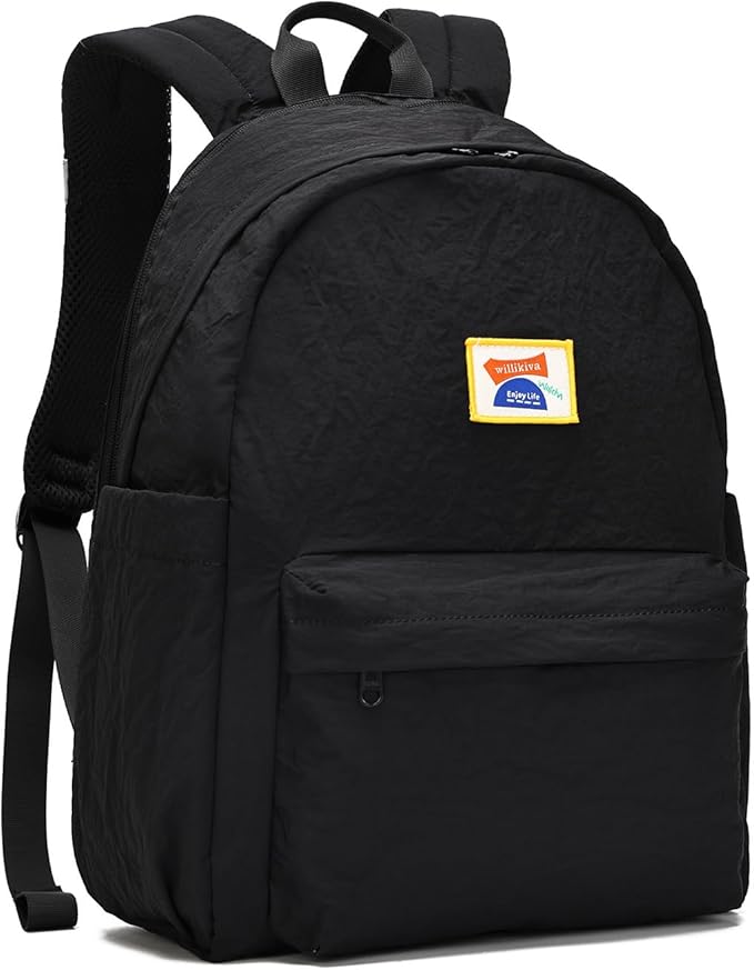 willikiva Kids Backpack for School Boys Girls Teens Toddler Backpack Waterproof Kindergarten Preschool Elementary Bookbag Children Travel Bag(Black,Medium)