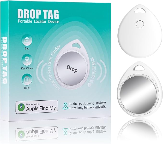 Air Tracker Tags 2-Pack, Smart Bluetooth Tracker Work with Apple Find My (iOS Only) IP65 Waterproof, Keys Finder, Item Locator, Tracker Tag for Luggage Tags, Keys, Bags, Pet