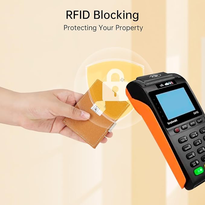 Men's Wallet, Genuine Leather RFID Blocking Slim Money Clip Wallet Minimalist Front Pocket Tri-Fold Money Clip Credit Card Holder with Present Box Khaki