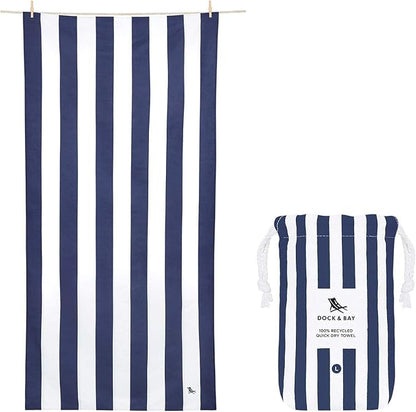 Dock & Bay Beach Towel - Quick Dry, Sand Free - Compact, Lightweight - 100% Recycled - Includes Bag - Cabana - Set E (4), Extra Large (200x90cm, 78x35)