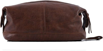 KomalC Premium Unisex Vintage Vanity Dopp Kit - Travel Toiletry Bag Shaving for Men and Women (Brown)