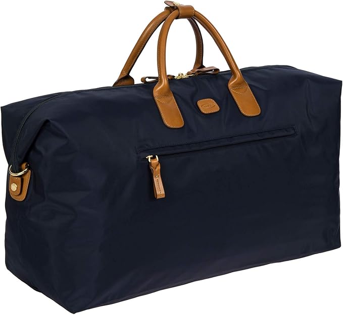 Bric's X-Travel Deluxe Duffle for Men and Women - Lightweight Overnight Carry On Travel Luggage with Tuscan Leather Trim and Sleeve Attachment - Water-Resistant Weekender or Gym-Ready Duffel
