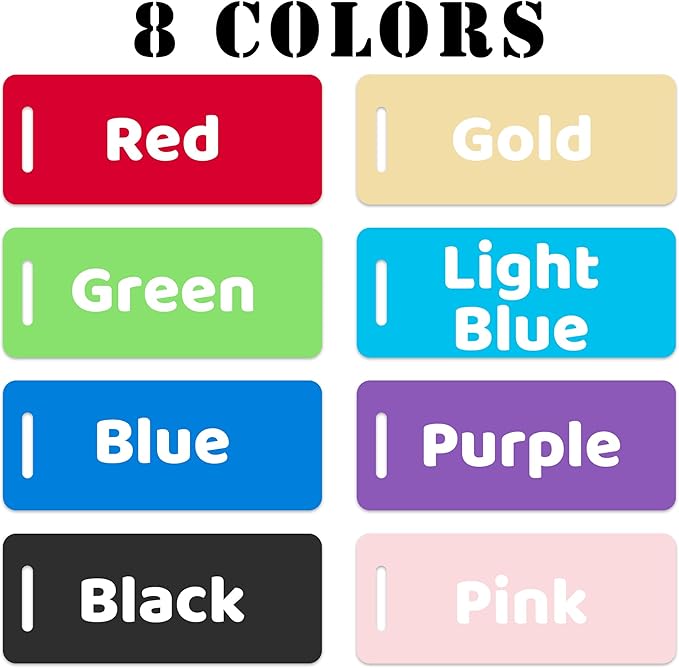 4 PCS Personalized Luggage Tags for Suitcases, Custom Aluminum Luggage Tags for Bags and Backpacks, Waterproof & Heavy Duty Personalized Metal Name Tags for Travel (Black)