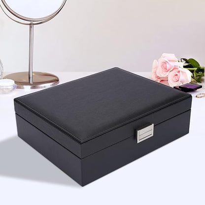 Jewelry Box Organizer, Travel Jewelry Storage Boxes Necklace Holders Display Tray Storage Case(BLACK) ¡­