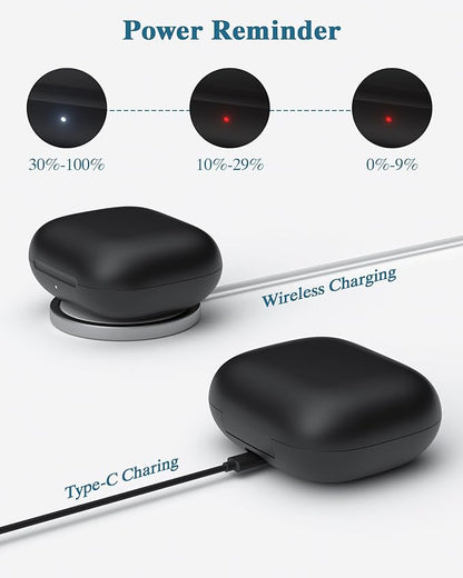 Jinstyles Wireless Charging Case for Powerbeats Pro 2: Portable Replacement Charger with Bluetooth Pairing Sync Button, 600mAh Built-in Battery, Earbuds Not Included