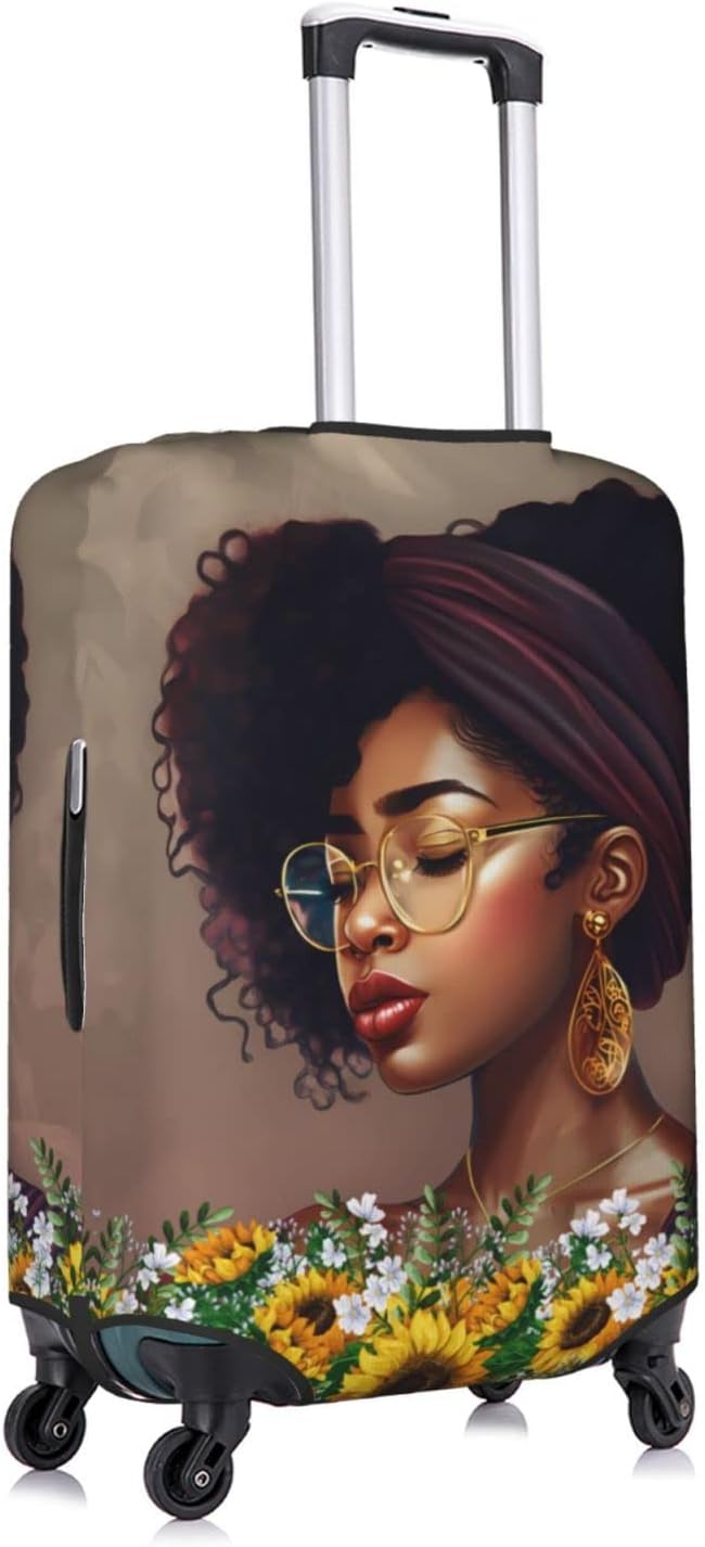 Suitcase covers for luggage tsa approved luggage cover for Suitcase Washable Suitcase Protector Anti-scratch Suitcase cover Medium African American Black Girl