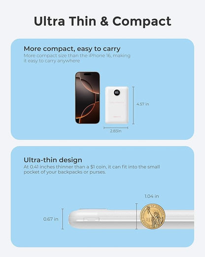 VEEKTOMX Portable Charger Built-in Cables, Power Bank for iPhone, Fast Charge USB C Battery Pack Travel Essentials Powerbank Compatible with iPhone 17/16/15/14, Samsung S25/24