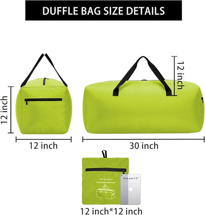 Foldable Duffel Bag 30" / 75L Lightweight with Water Rresistant for Travel-Light Green