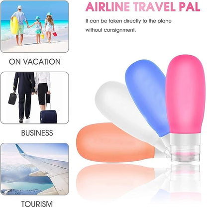 17 Pack Travel Bottles, TSA Carry On Containers, 3oz Leak Proof Travel Accessories Toiletries,Travel Shampoo And Conditioner Bottles, Travel Essentials, Squeezable Silicone Lotion Liquids Tubes