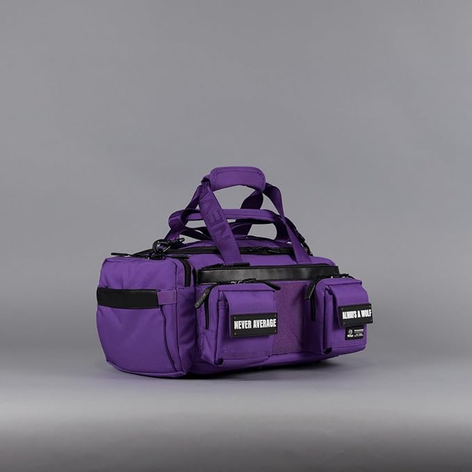 WOLFpak 20L Mini Duffle Bag for Gym & Travel | Waterproof Carry-On Weekender Bag with Shoe Compartment, Hard Bottom, and Tactical Molle System (Wolfsbane)