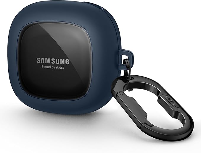 SURITCH Protective Case for Samsung Galaxy Buds FE(2023)/Buds 2 Pro(2022)/Buds 2(2021)/Buds Pro(2021)Buds Live(2020), Shockproof Sturdy Earbuds Cover for Charging Case with Heavy-Duty Carabiner, Blue