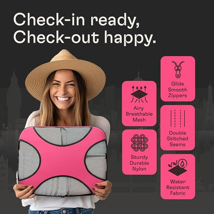 Shacke 6 Set Packing Cubes for Travel - Compression Packing Bags/Travel Organizer - Luggage Organizer Bags for Traveling - Travel Essentials for Women - Cruise Must Haves Packing List