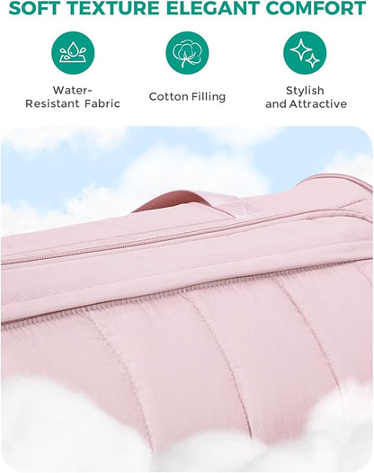 WANDF Convertible Garment Bags for Travel with Wet Pocket Carry on Garment Duffle Bag 2 in 1 Puffy Hanging Clothes Travel Bags with Shoe Compartment for Airplanes Business Weekend Gym Wedding (Pink)