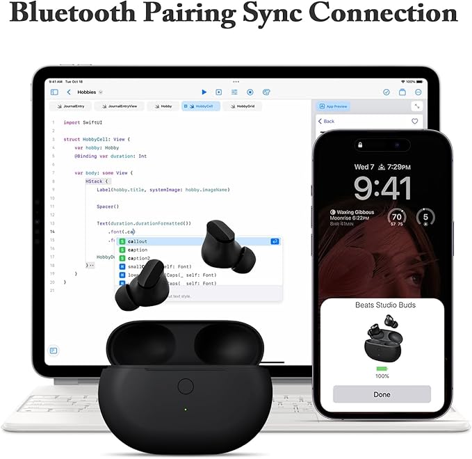 Jinstyles Replacement Charging Case Compatible with Studio Buds & Studio Buds+: Charger Case with Bluetooth Pairing Button, 660mAh Battery, Not Included Earbuds