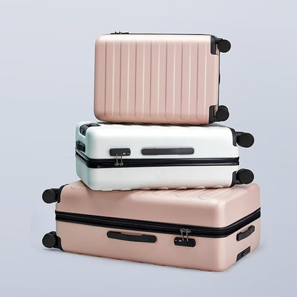 NINETYGO Carry On Luggage 22x14x9 Airline Approved, 20 Inch Luggage with Smooth Spinner Wheels, Lightweight, Hard Shell PC Suitcase Carry-On, Travel Luggage, TSA Approved (Pink, Rhine Basic)