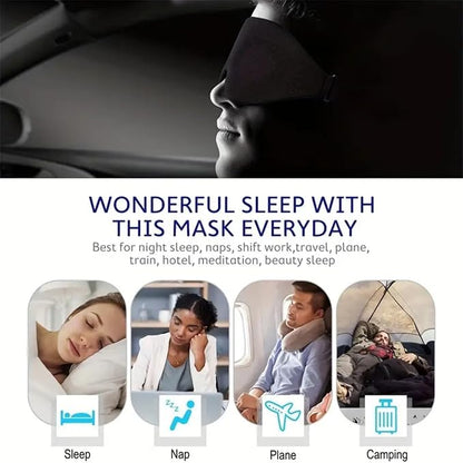 100% 6A Mulberry Silk Eye Sleep Mask for Side Sleepers-FSA Eligible Blackout Eye Mask for Sleep, Reduces Migraines & Puffy Eyes, Travel Office Airplane Use, Ideal Gift for Women & Men