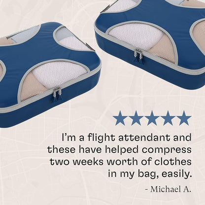 Shacke 6 Set Packing Cubes for Travel - Compression Packing Bags/Travel Organizer - Luggage Organizer Bags for Traveling - Travel Essentials for Women - Cruise Must Haves Packing List