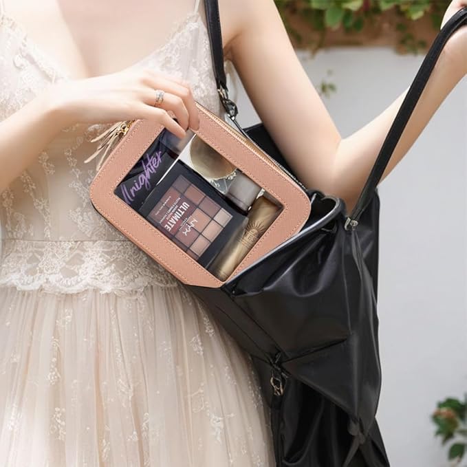 Clear Makeup Bag Set, Travel Makeup Case Clear Cosmetic Travel Bag Small Makeup Organizer Mini Make Up Pouch for Purse Waterproof Toiletry Bag Portable Car Essentials Car Organizer