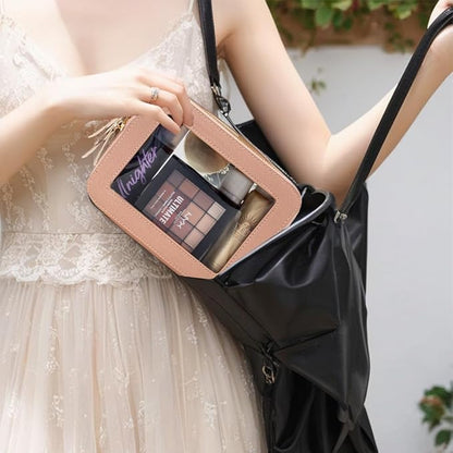 Clear Makeup Bag Set, Travel Makeup Case Clear Cosmetic Travel Bag Small Makeup Organizer Mini Make Up Pouch for Purse Waterproof Toiletry Bag Portable Car Essentials Car Organizer
