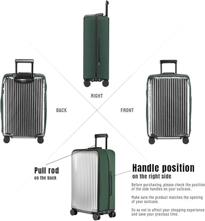 No Disassembly Suitcase Covers for Luggage - 24 Inch Clear Luggage Cover Protector, Green PVC Luggage Protector Suitcase Cover